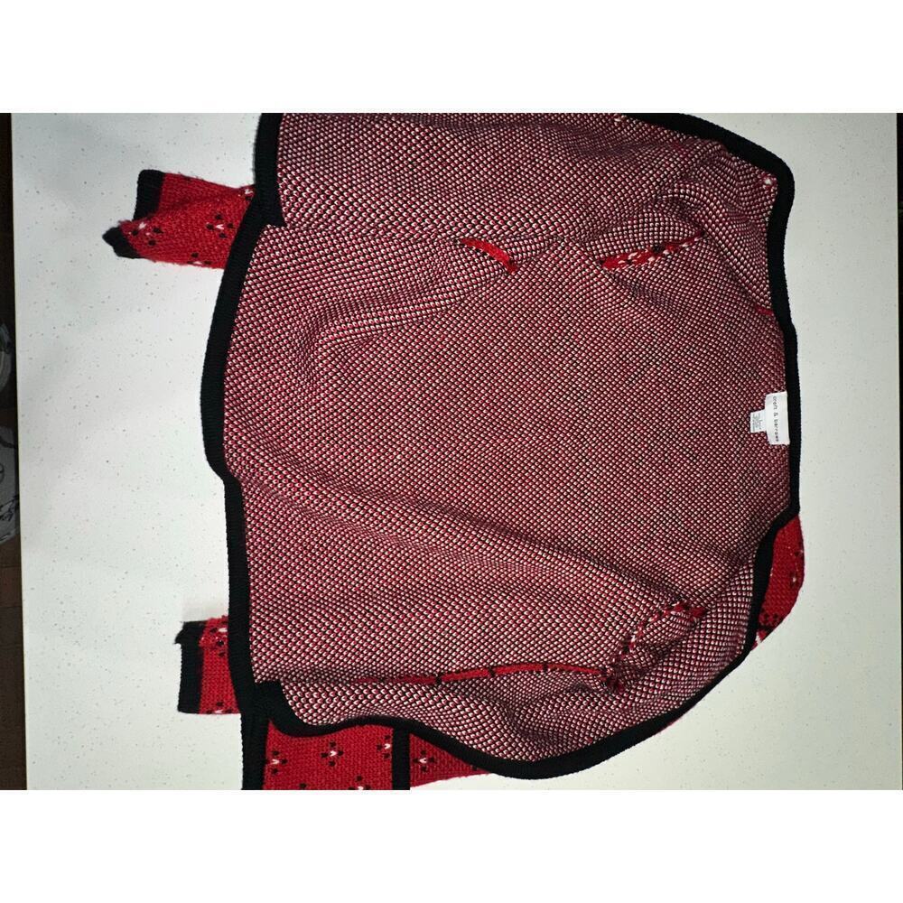 Christmas Sweater Cardigan Croft & Barrow Full Button Red Snowflakes Winter L - Picture 5 of 10
